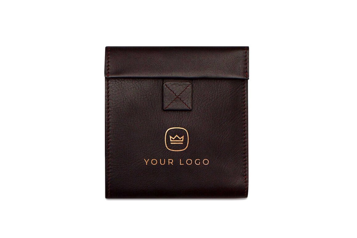 Brown Leather Wallet Logo Mockup