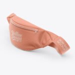 Bum Bag Mockup - Front Half-Side High-Angle View - Fanny Pack
