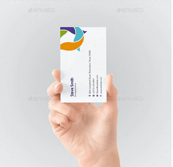 Business Card in Hand Mock-up