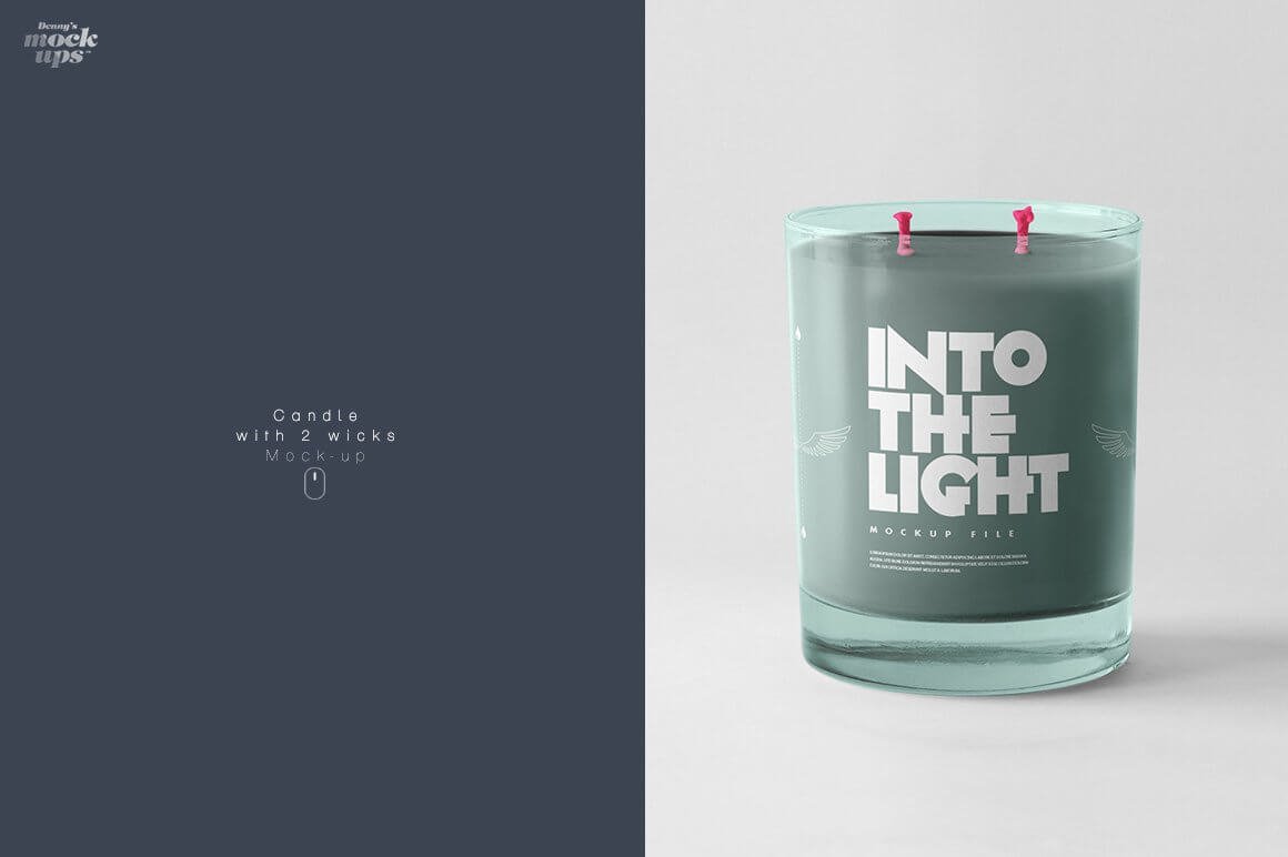 Candle with 2 wicks Mockup