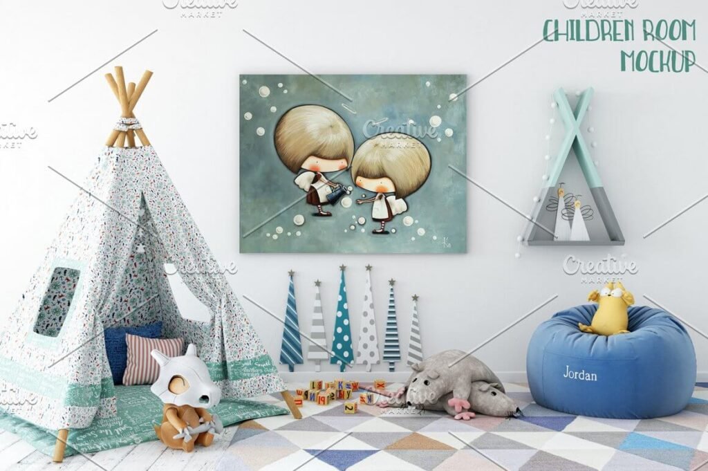 27+ Cute Kids Room Mockup PSD Templates - Mockup Den