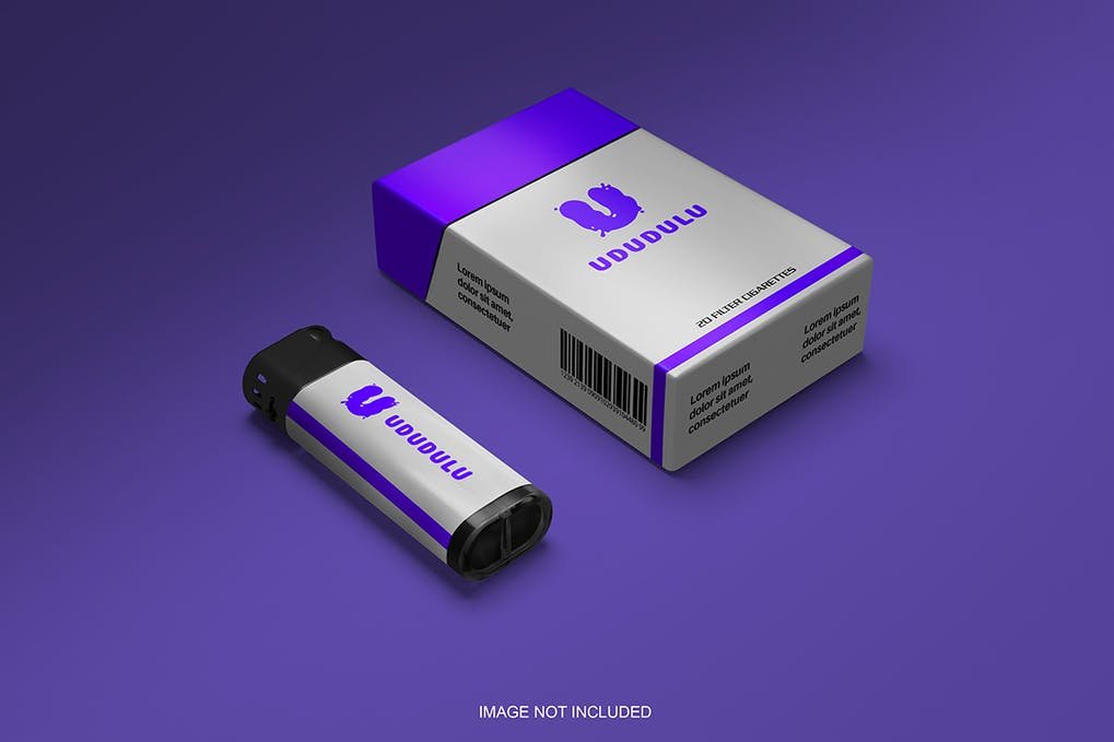 Cigarette and matches Mockup