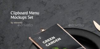 Clipboard Menu Mockups Set