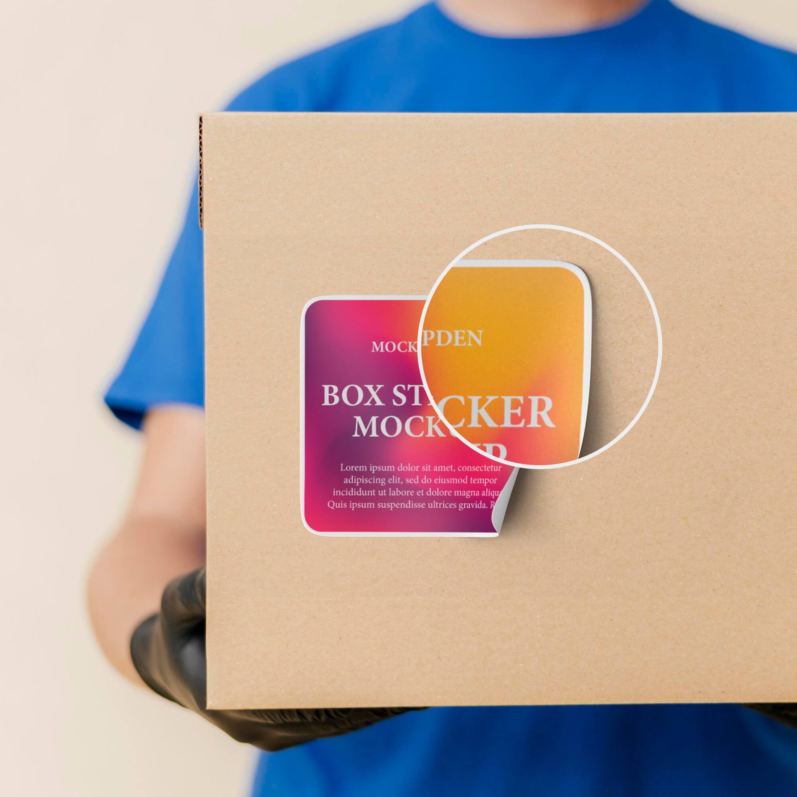 Download Free Box Sticker Mockup Psd Template Mockup Den