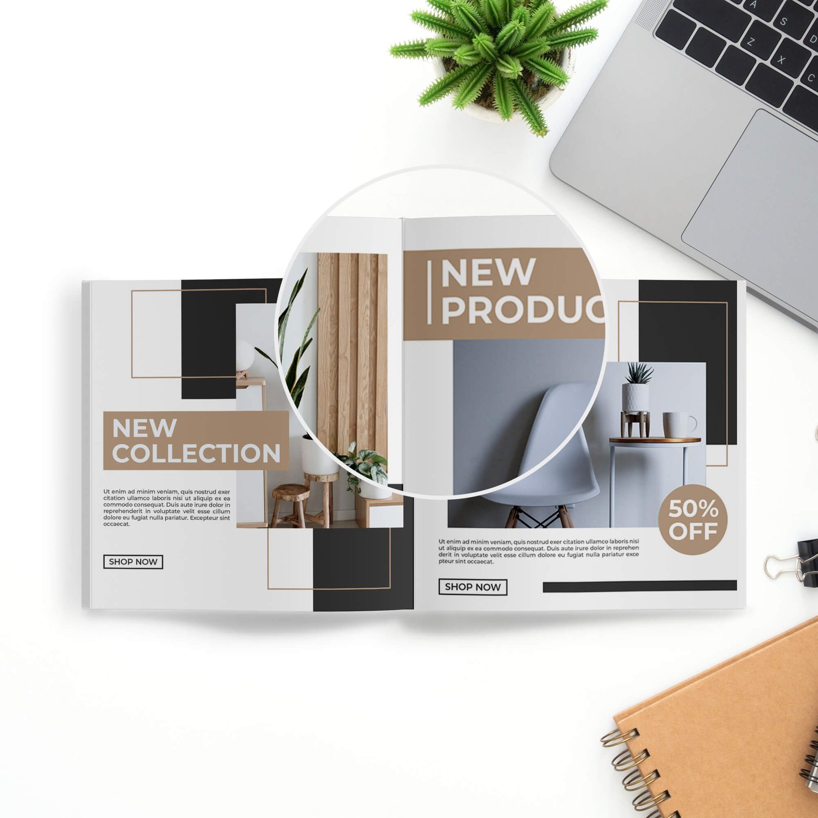 Close Up Of a Free Brand Book Mockup PSD Template