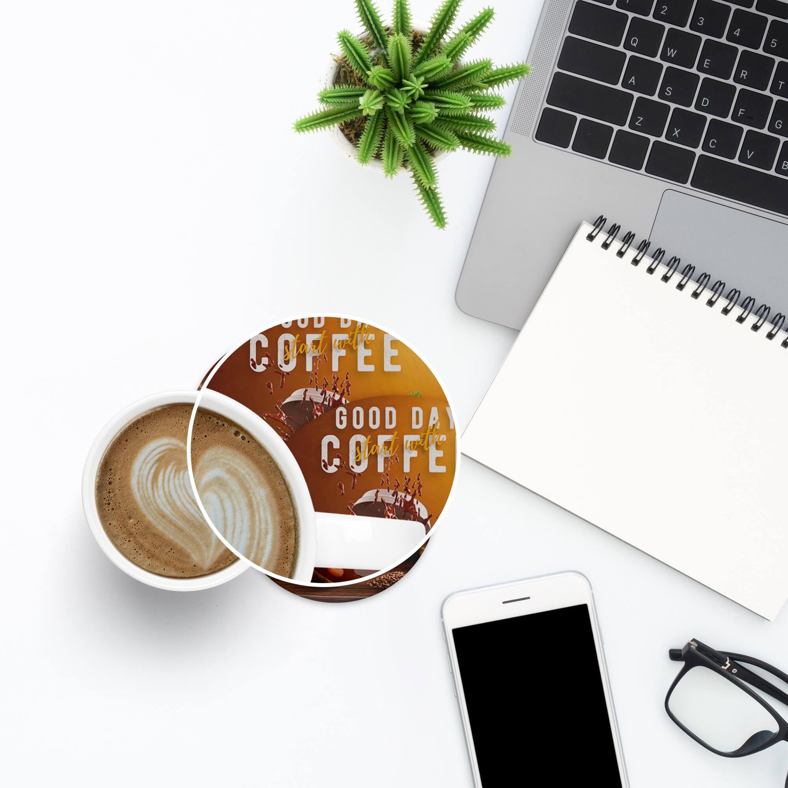 Close Up Of a Free Cup Base Mockup PSD Template