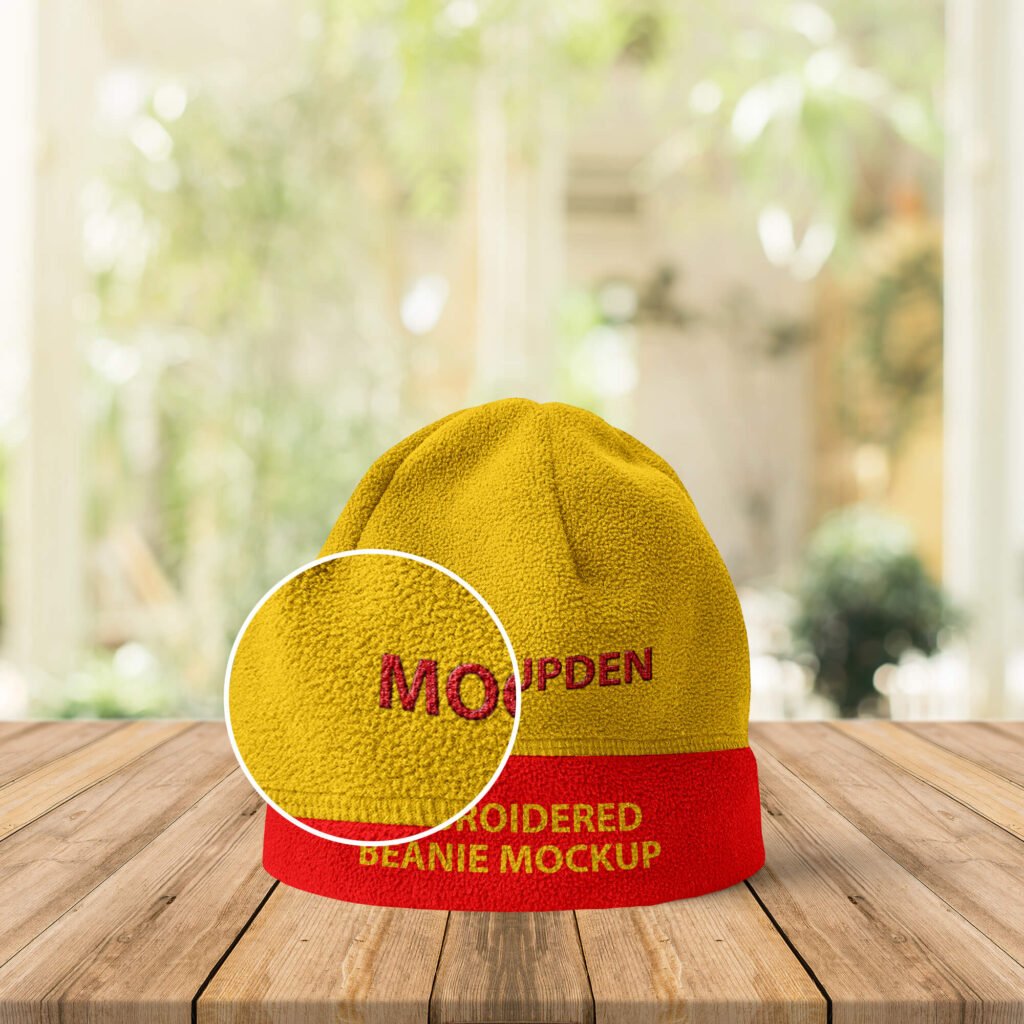 Free Embroidered Beanie Mockup