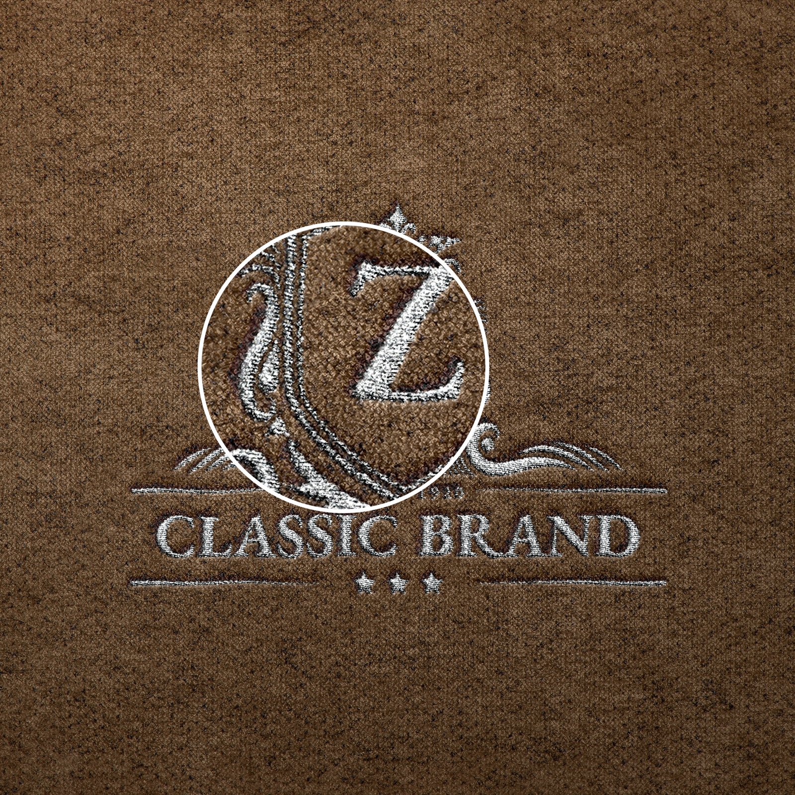 Close Up OFree Embroidered Logo Mockup PSD Template