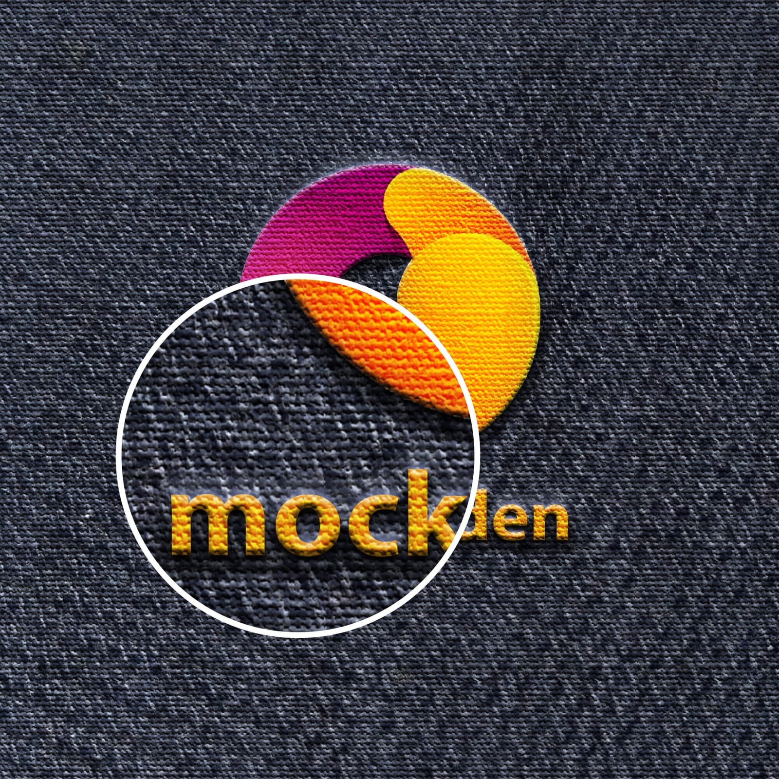 Close Up Of a Free Embroidery Mockup PSD Template