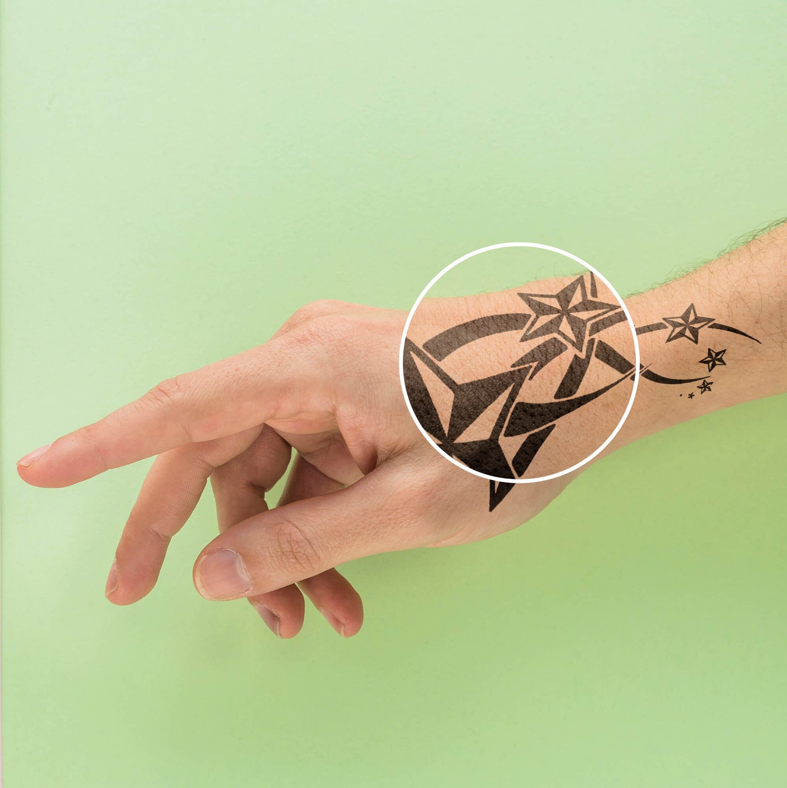 Close Up Of a Free Hand Tattoo Mockup PSD Template