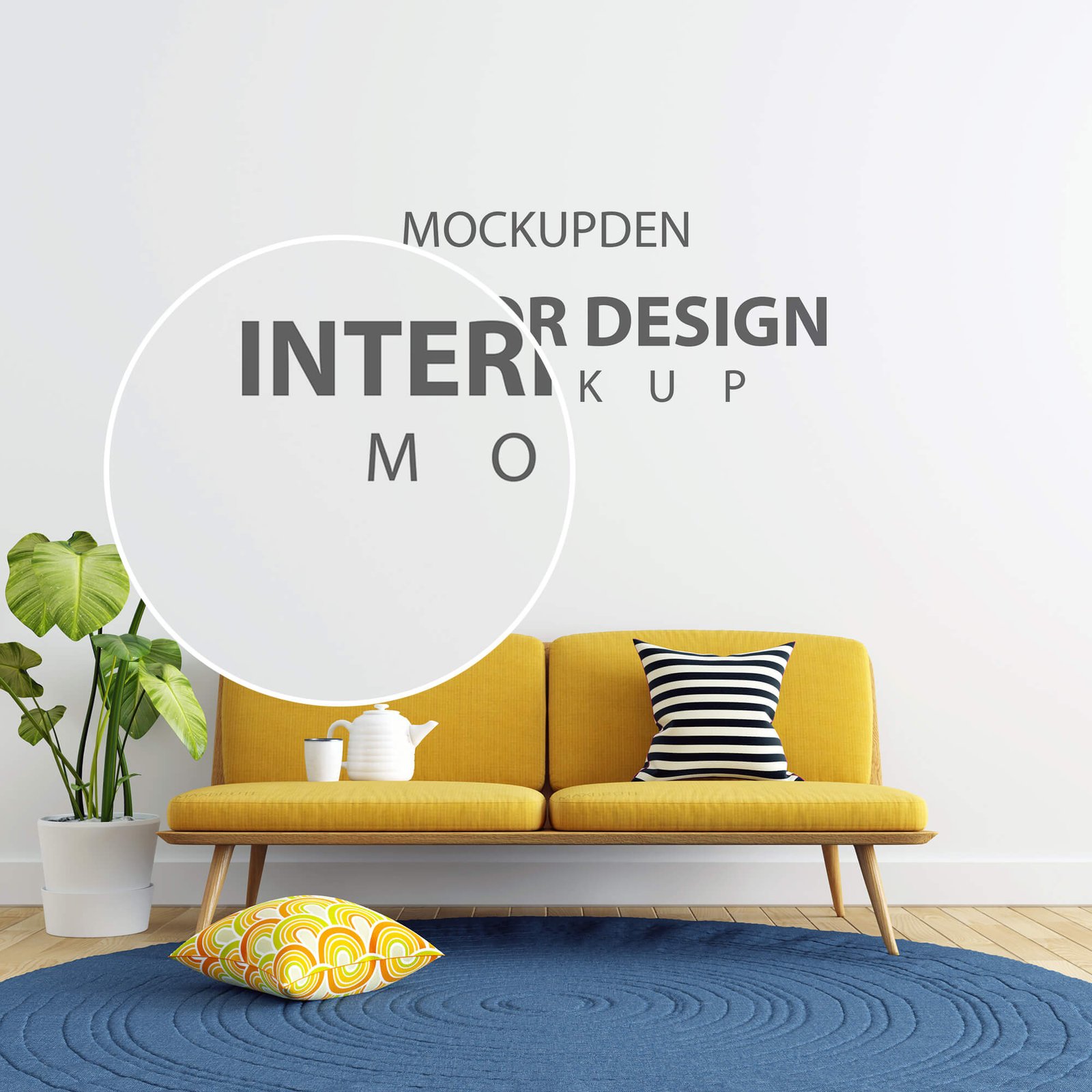 Close Up Of a Free Interior Design Mockup PSD Template