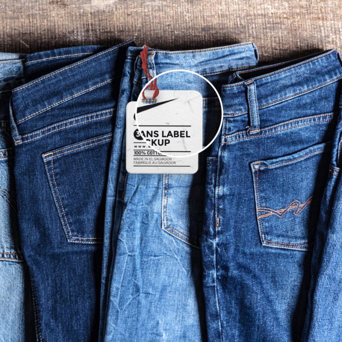 Free Jeans Label Mockup PSD