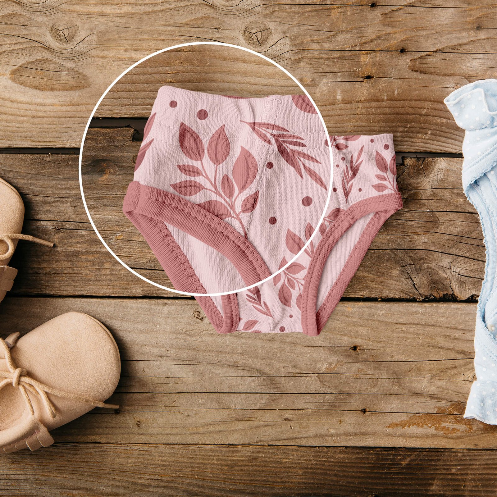 Close Up Of a Free Kids Underwear Mockup PSD Template