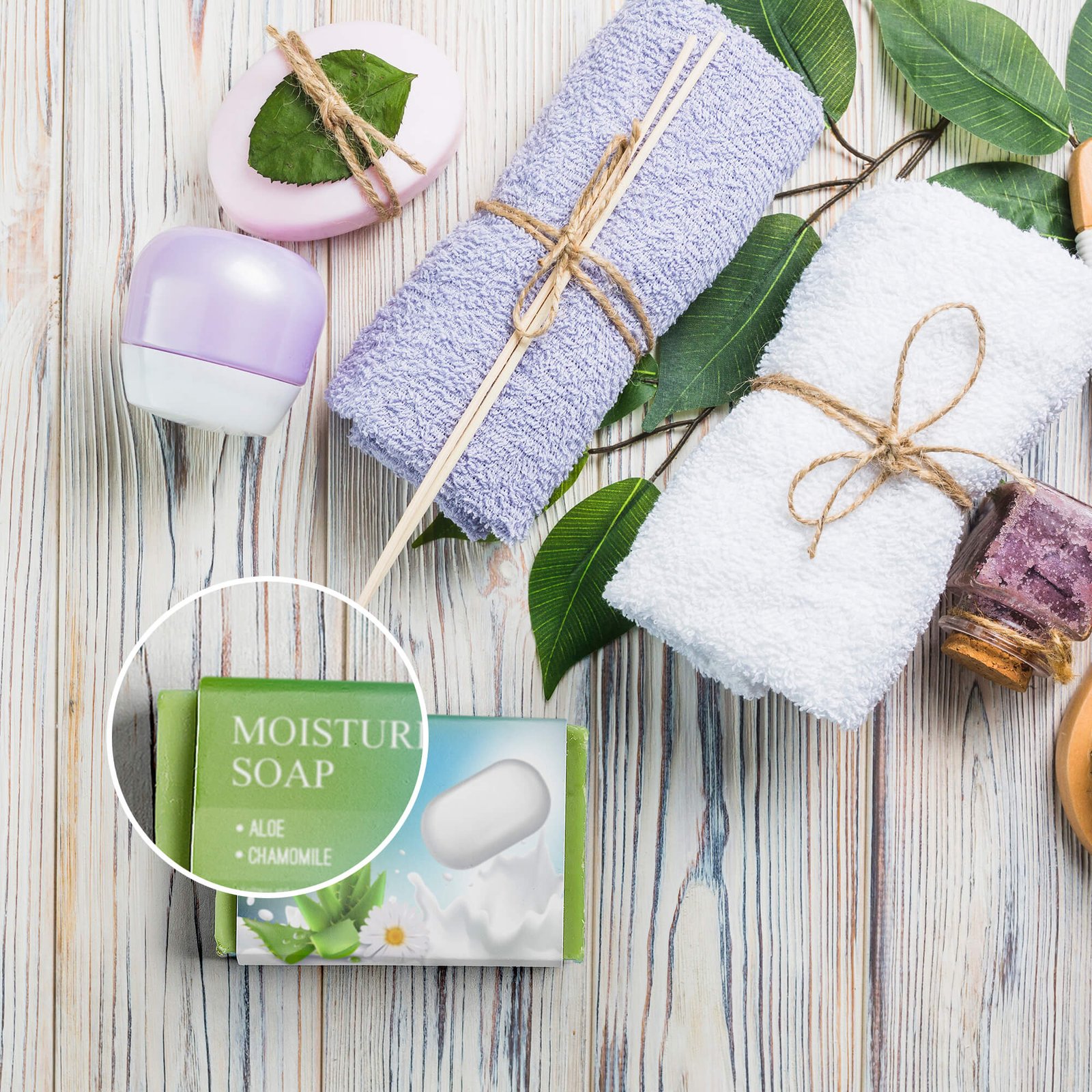 Close Up Of a Free Soap Packaging Mockup PSD Template