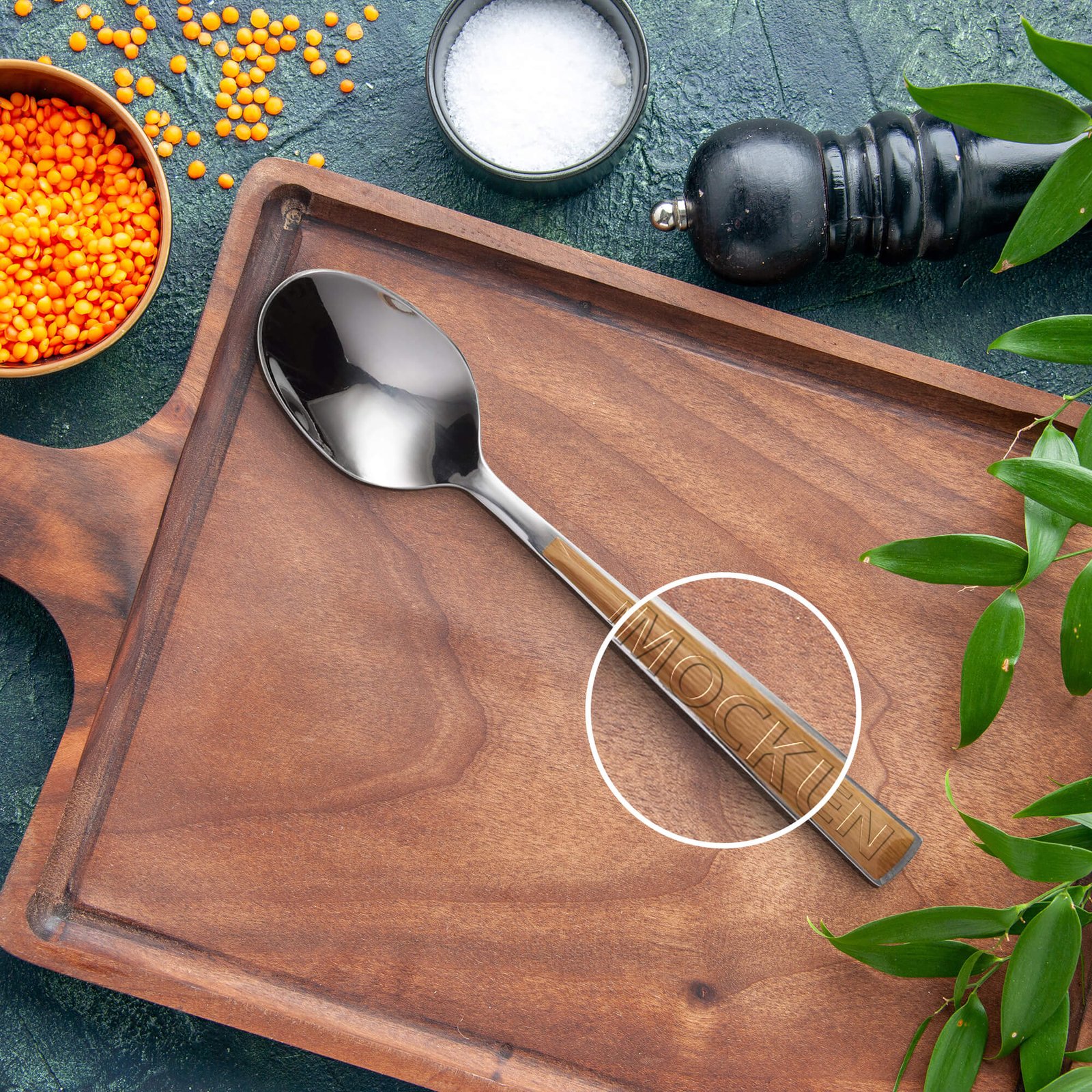 Close Up Of a Free Spoon Mockup PSD Template