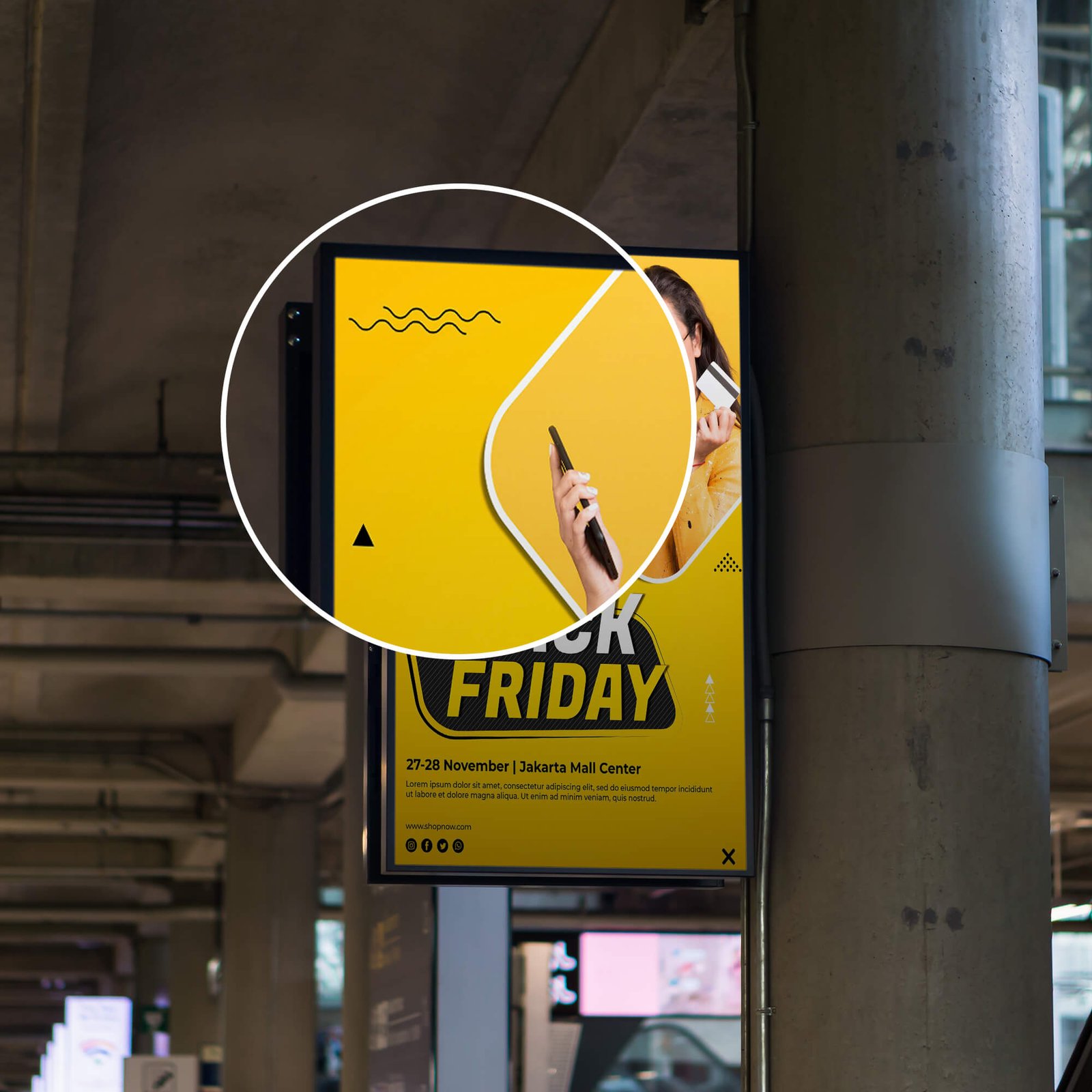 Close Up Of a Free Subway Ad Mockup PSD Template (1)