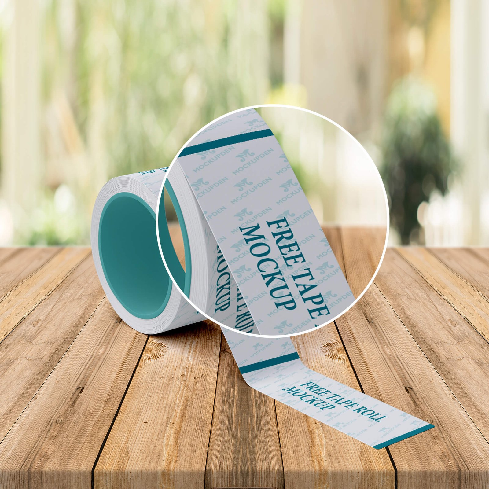 Close Up Of a Free Tape Roll Mockup PSD Template