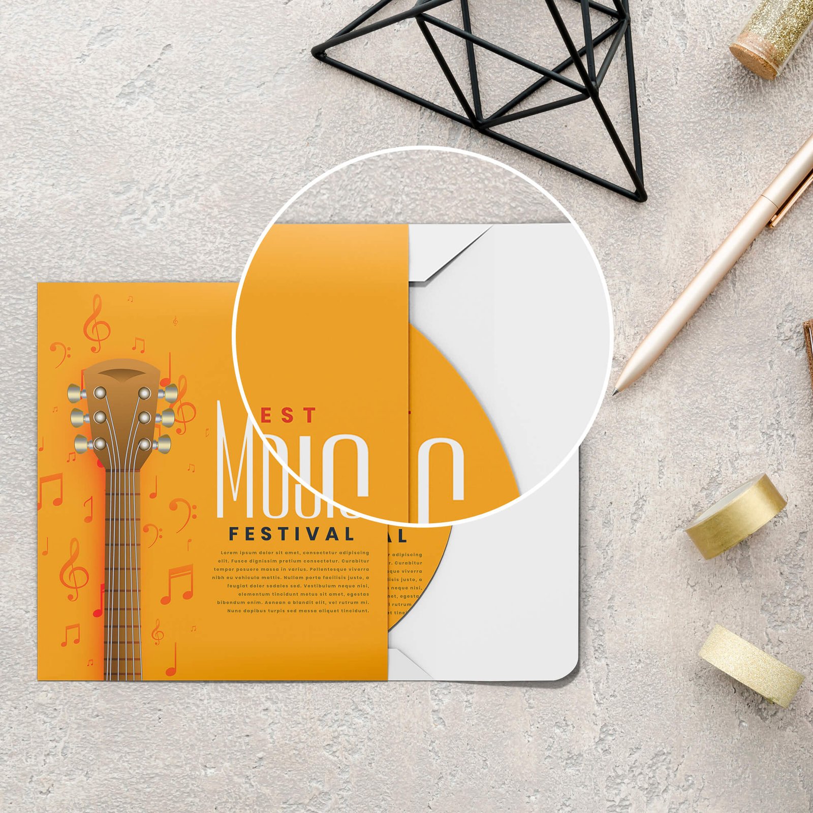 Close Up of a Free Album Cover Mockup PSD Template