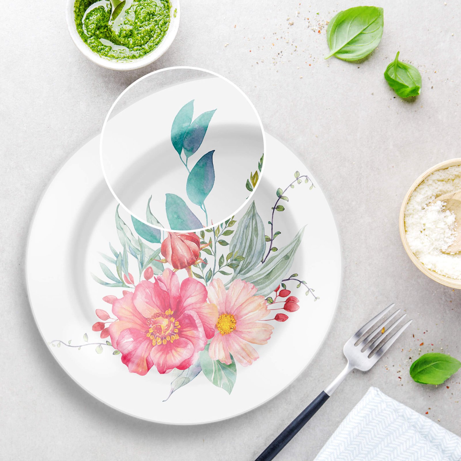 Close Up of a Free Plate Mockup PSd Template