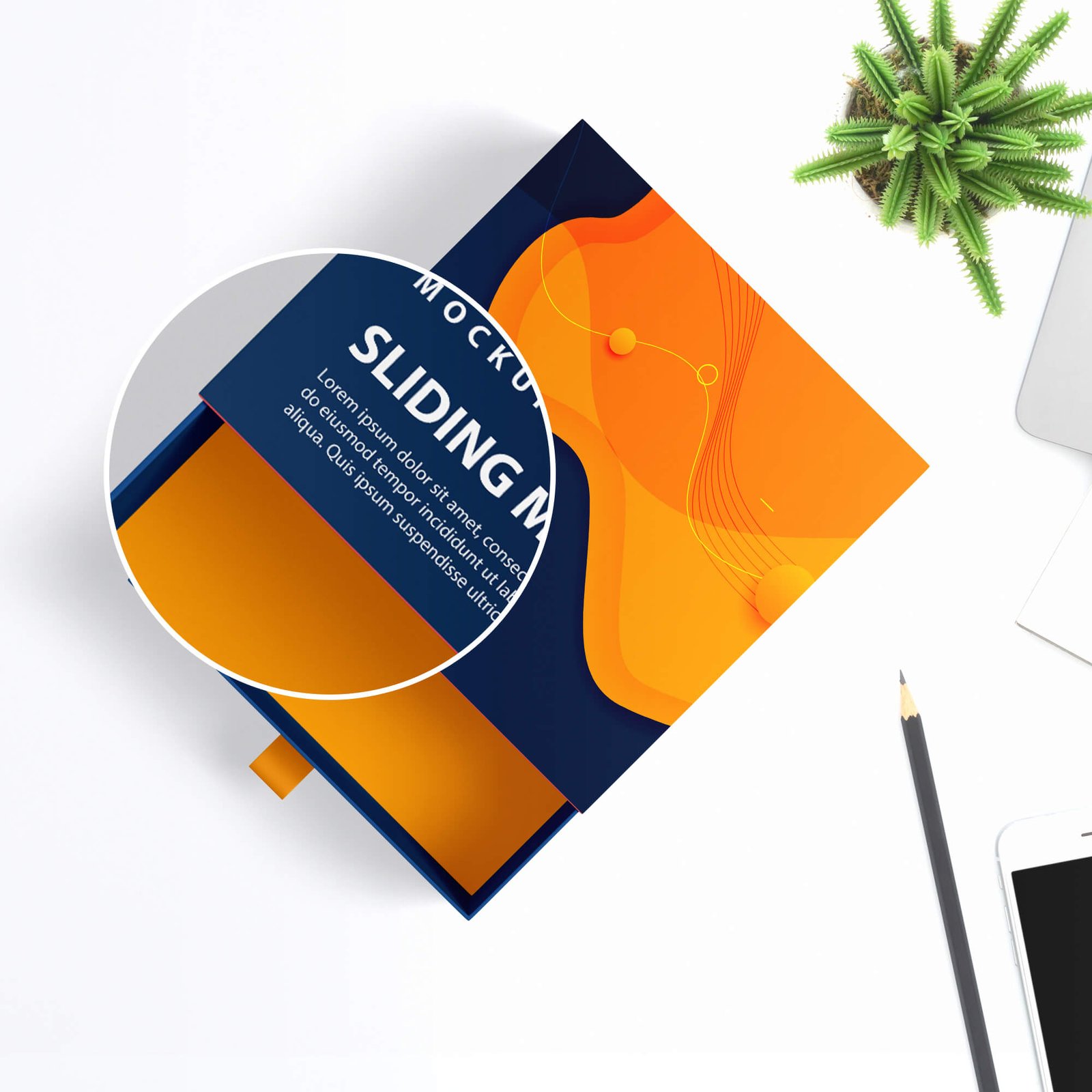 Close Up of a Free Sliding Mockup PSD Template