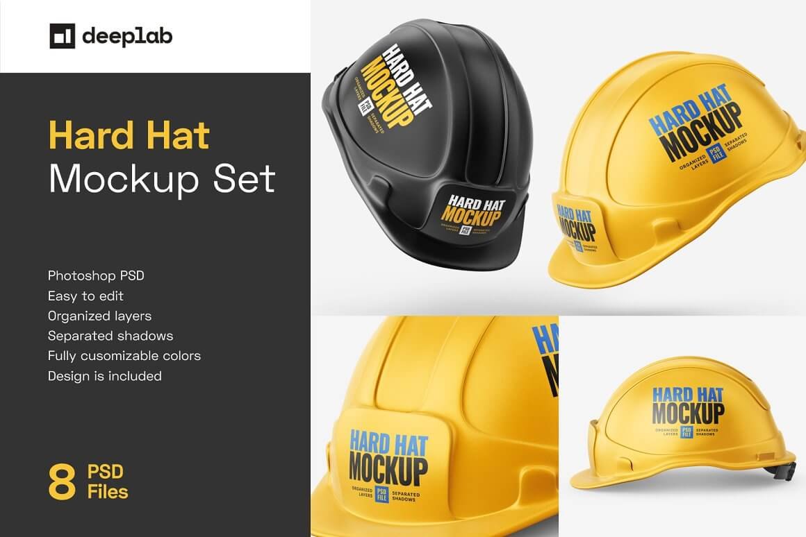 Construction Hard Hat Mockup Set