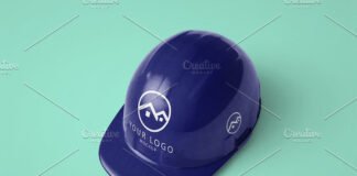 Construction Helmet Hat Mockup