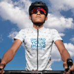 20+ Best Cycling Jersey Mockup PSD Templates Cycling Jersey Mockup of a Man Riding His Bike