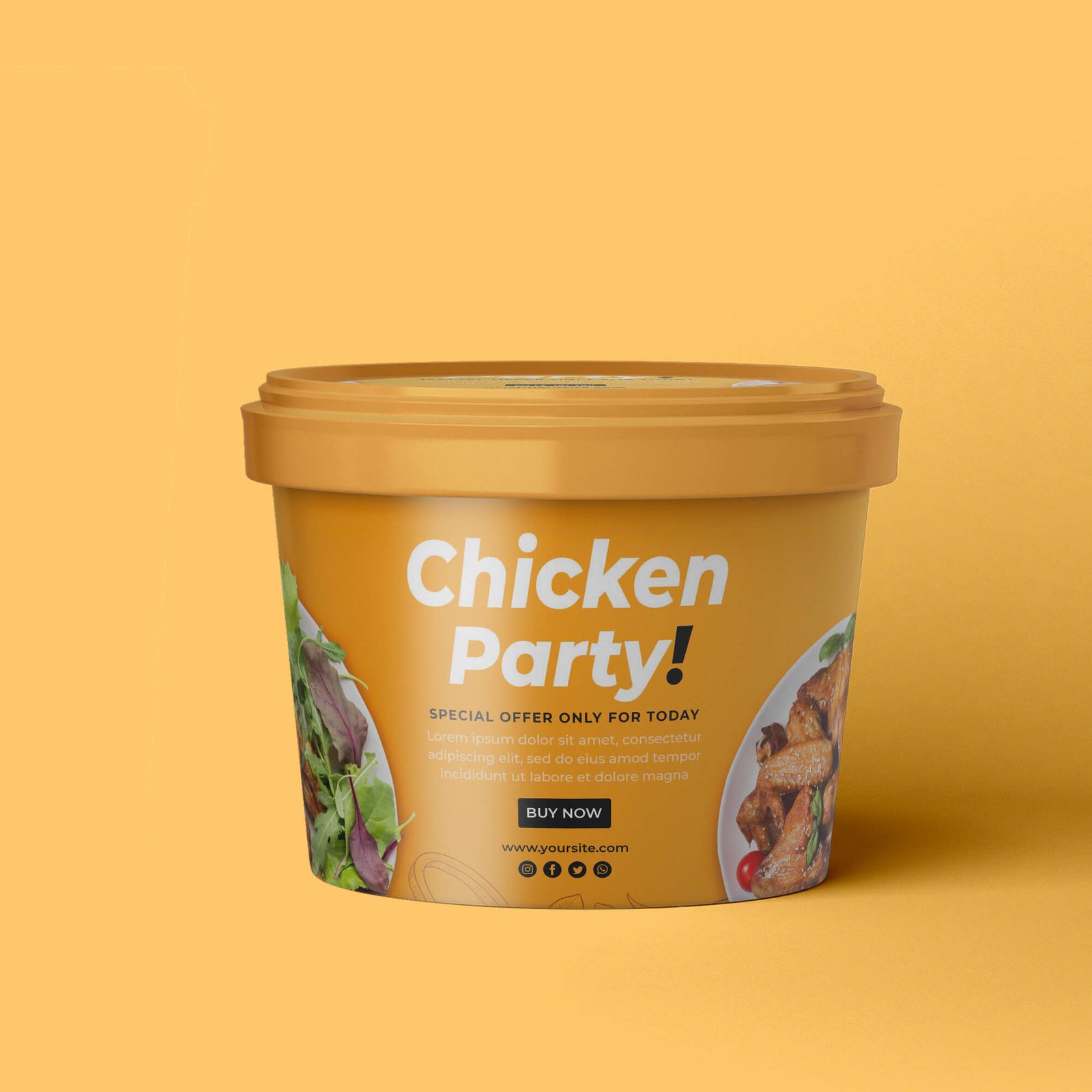 Design Food Bucket Mockup Free PSD Template