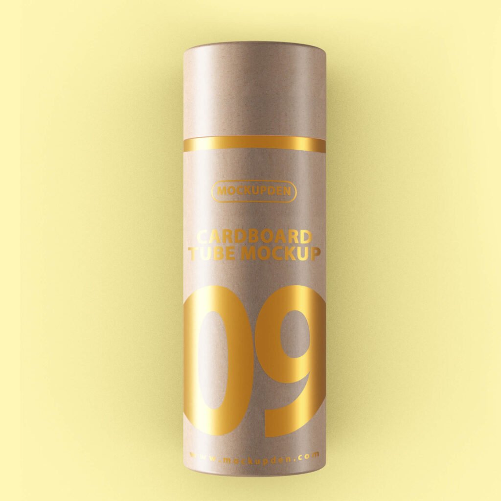 Free Cardboard Tube Mockup PSD Template - Mockup Den
