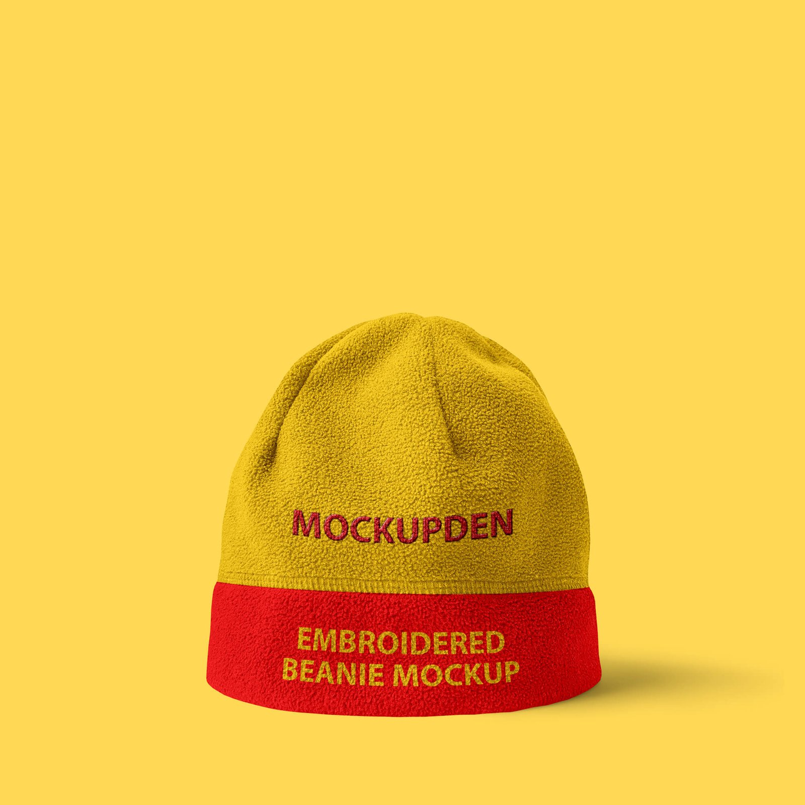 Design Free Embroidered Beanie Mockup PSD Template
