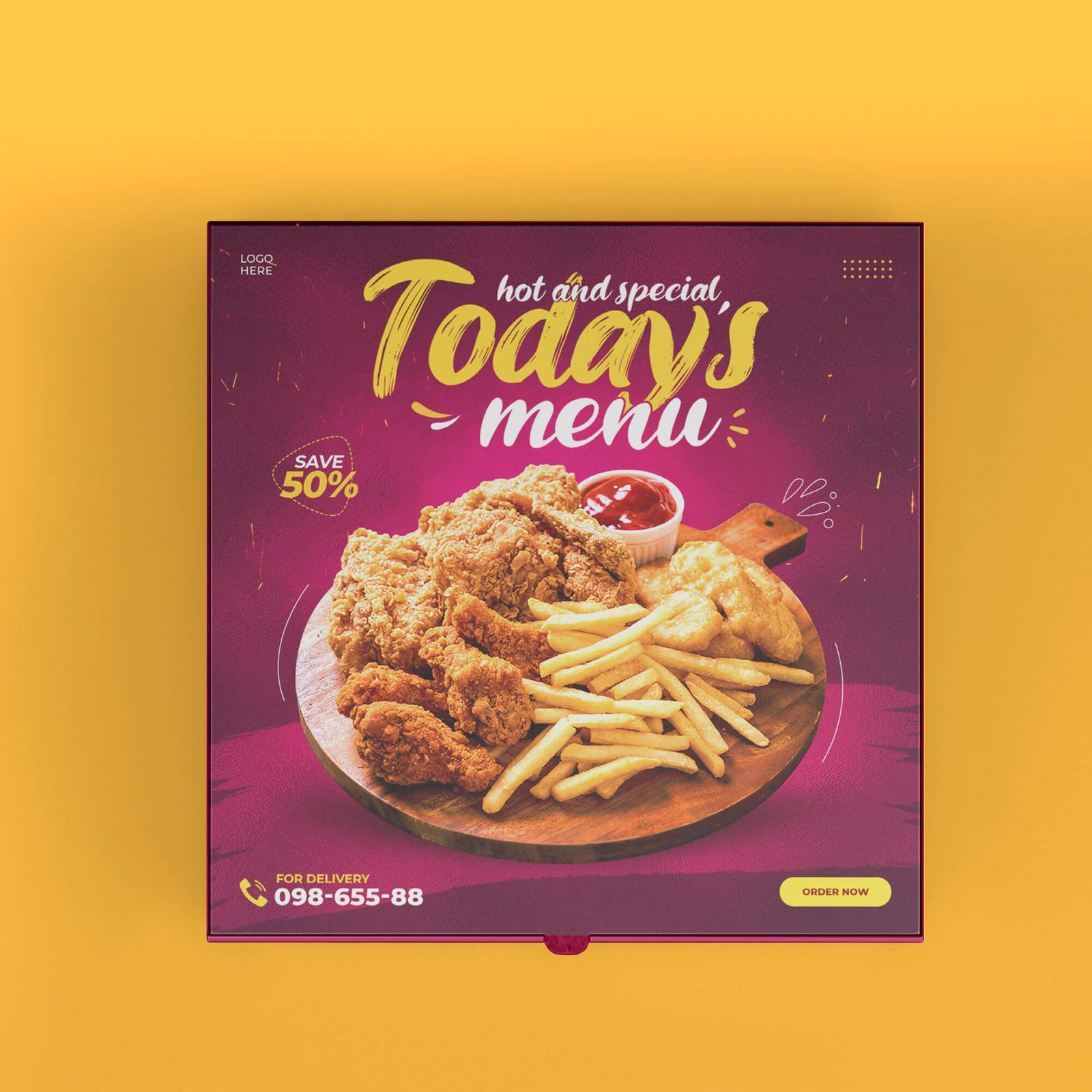 Design Free Fast Food Packaging Mockup PSD Template