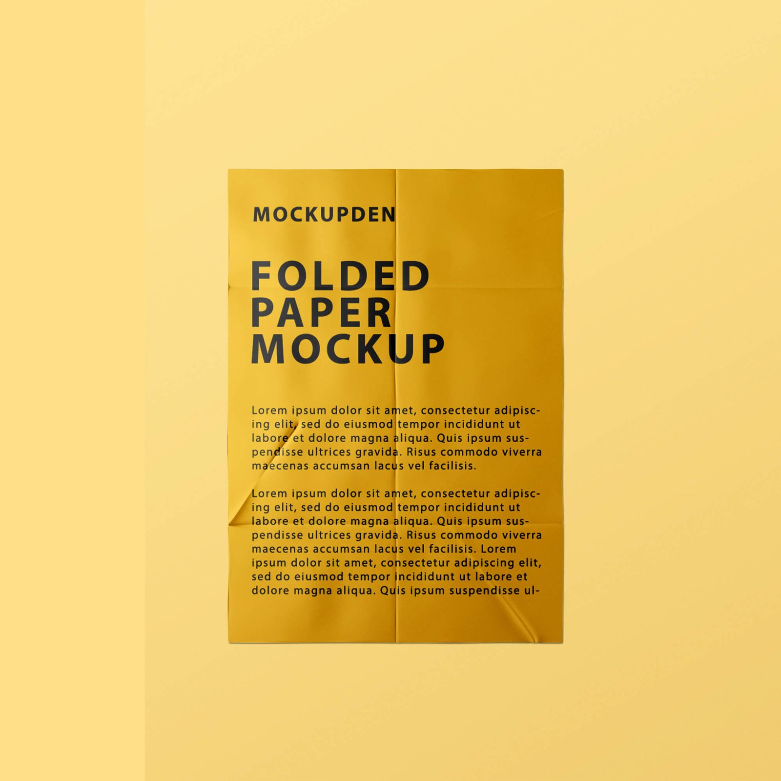 Design Free Folded Paper Mockup PSD Template