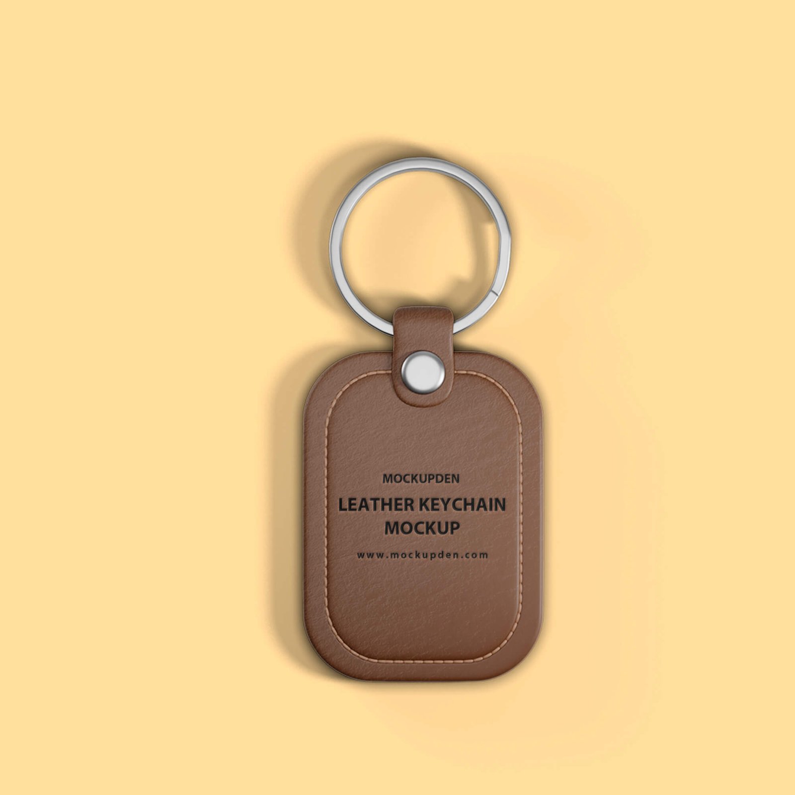 Design Free Leather Keychain Mockup PSD Template