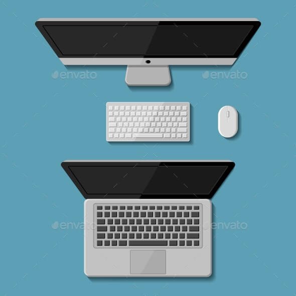 Desktop computer and laptop