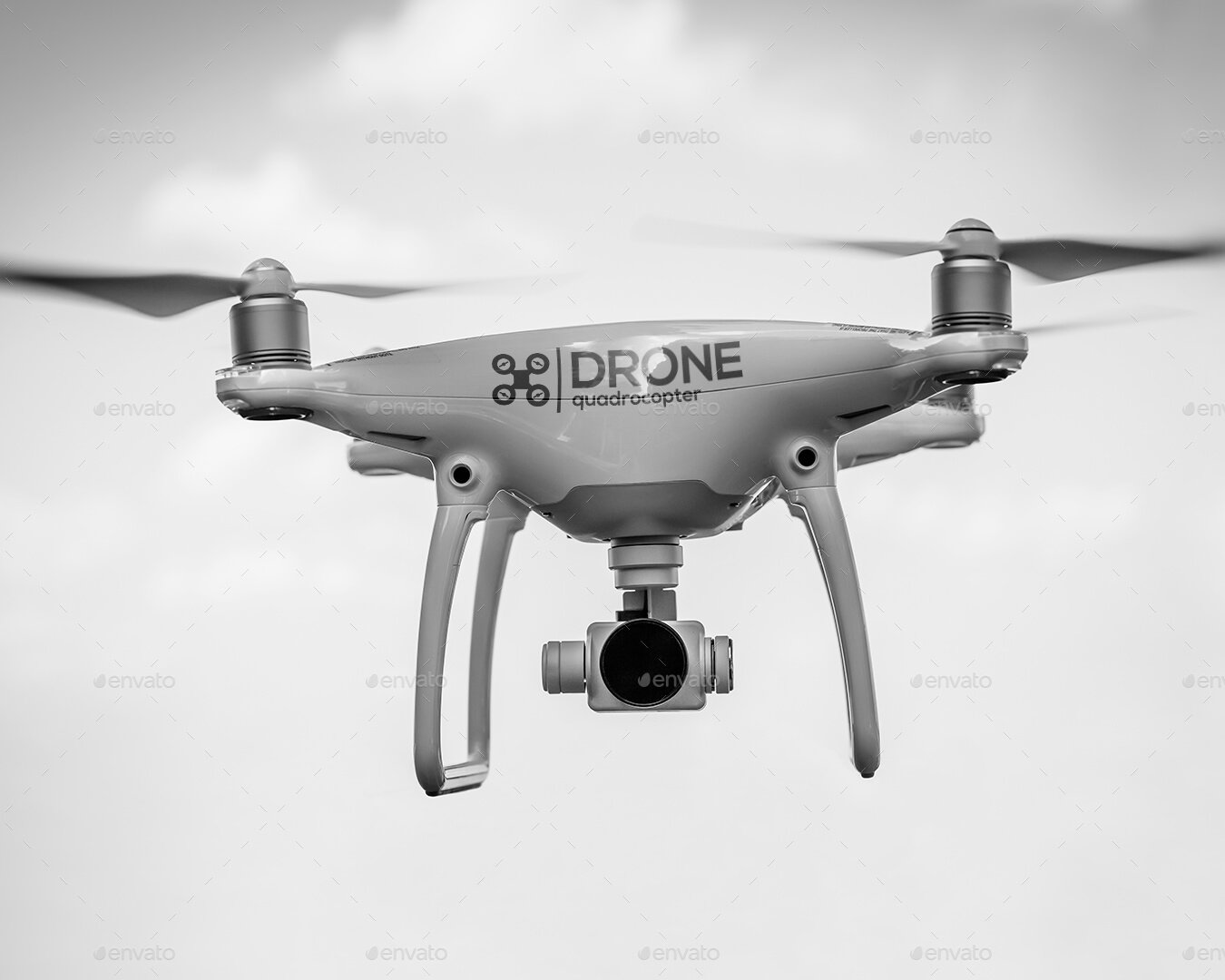 Drone Logo Mock-Up - Present Your Logo directly on the quadcopter