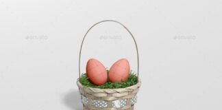 Easter Egg Mockup Basket Edition