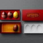 Easter Eggs Mockup Cardboard Gift Box