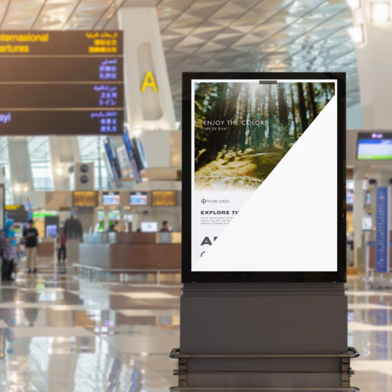 Free Airport Ad Mockup PSD Template