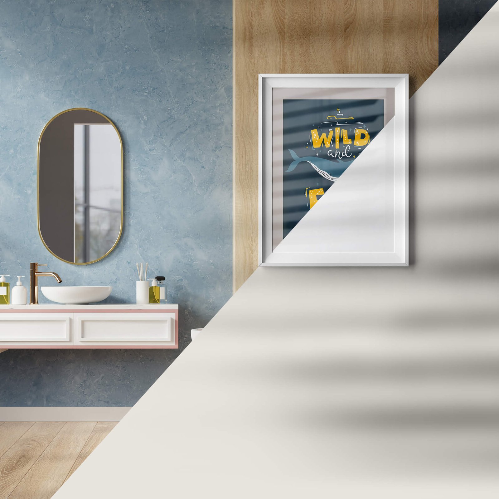 Editable Free Bathroom Frame Mockup PSD Template