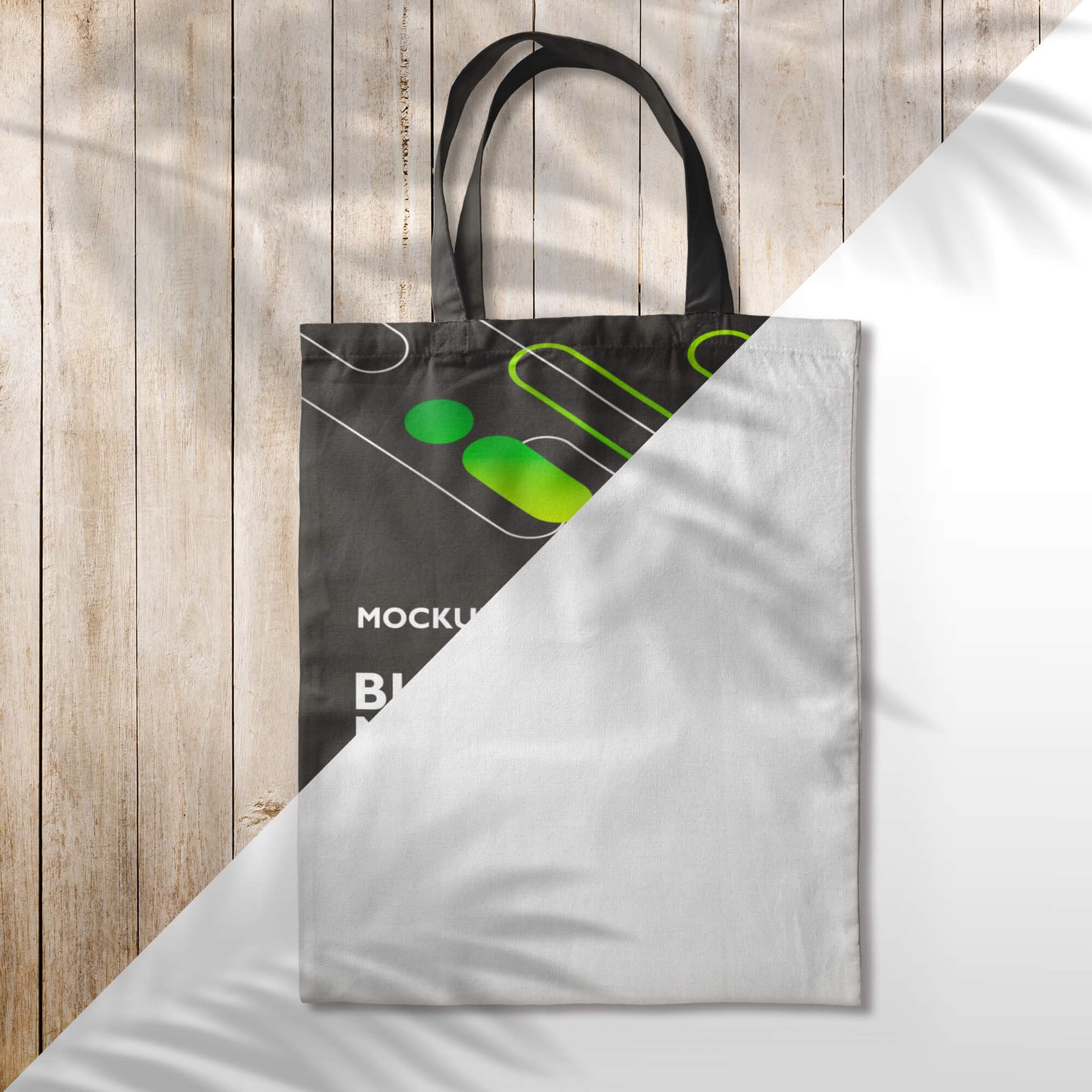 Editable Free Black Tote Bag Mockup PSD Template