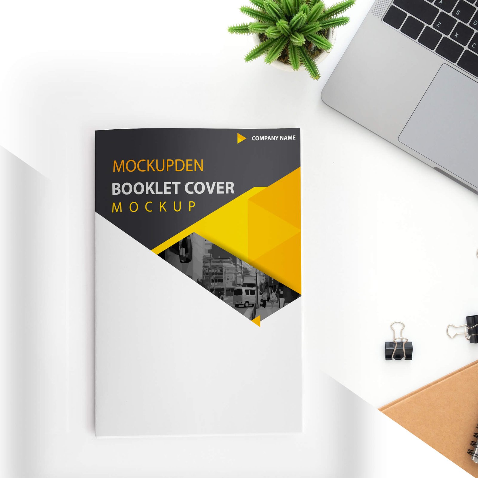 Editable Free Booklet Cover Mockup PSD Template