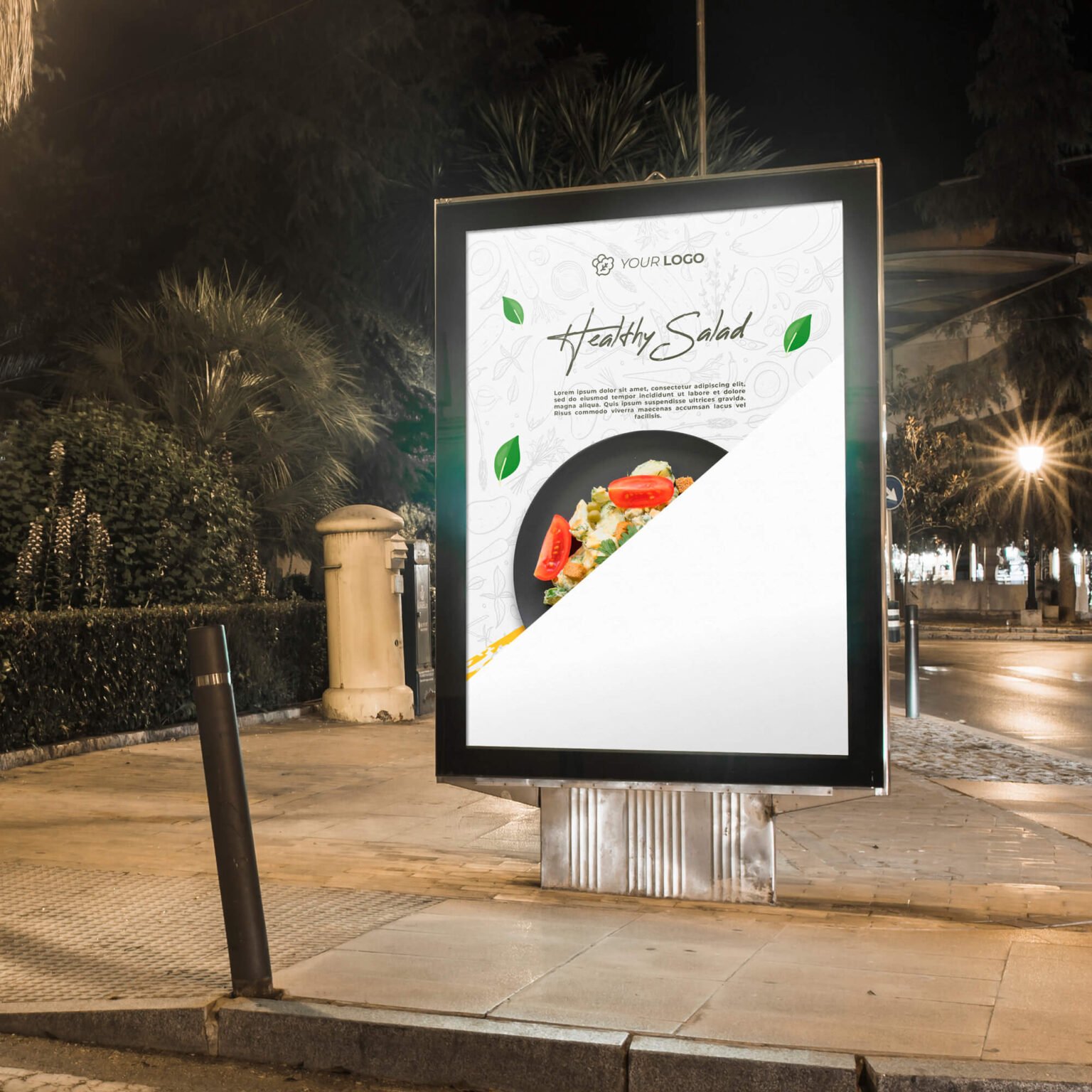 Free City Light Mockup PSD Template Mockup Den