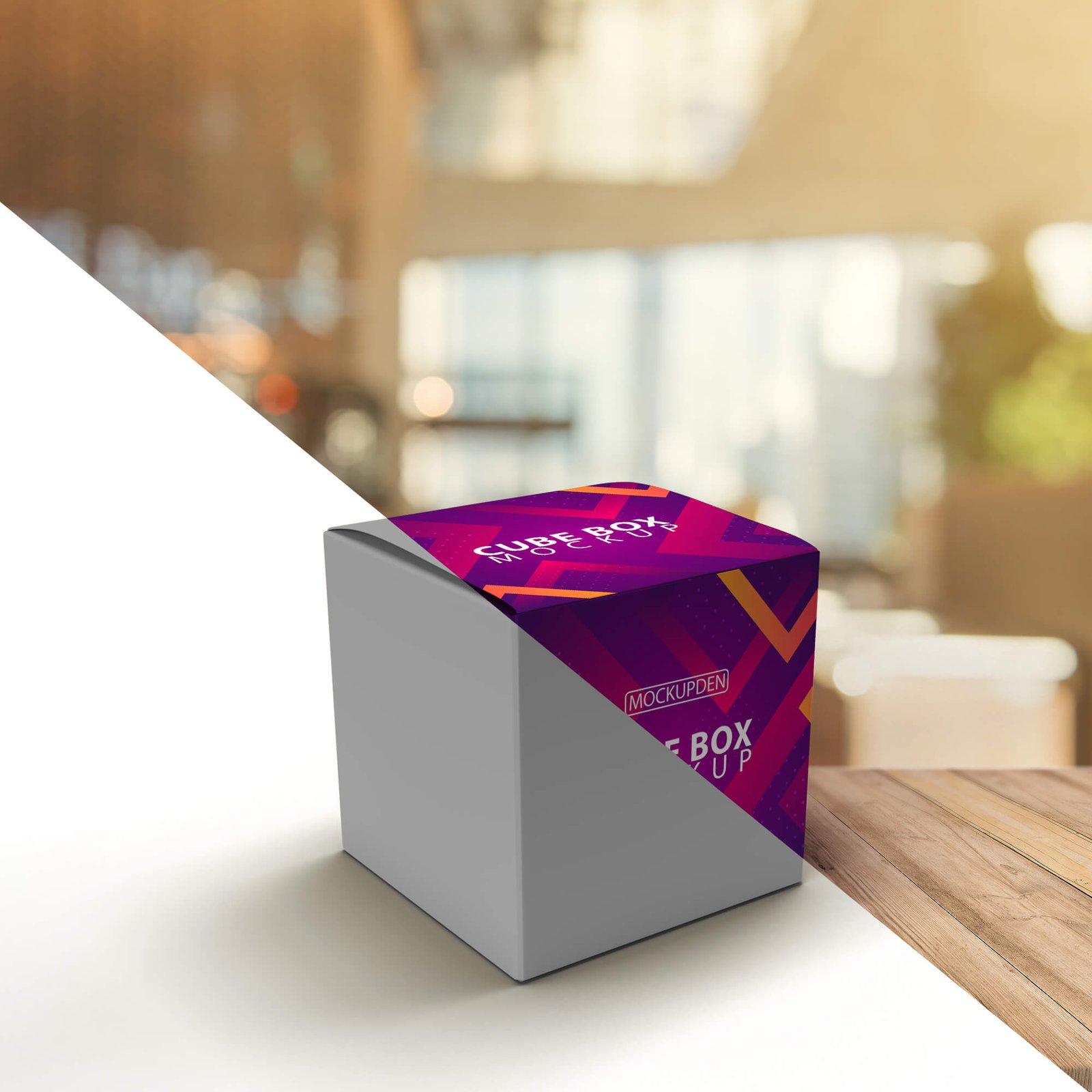 Editable Free Cube Box Mockup PSD Template