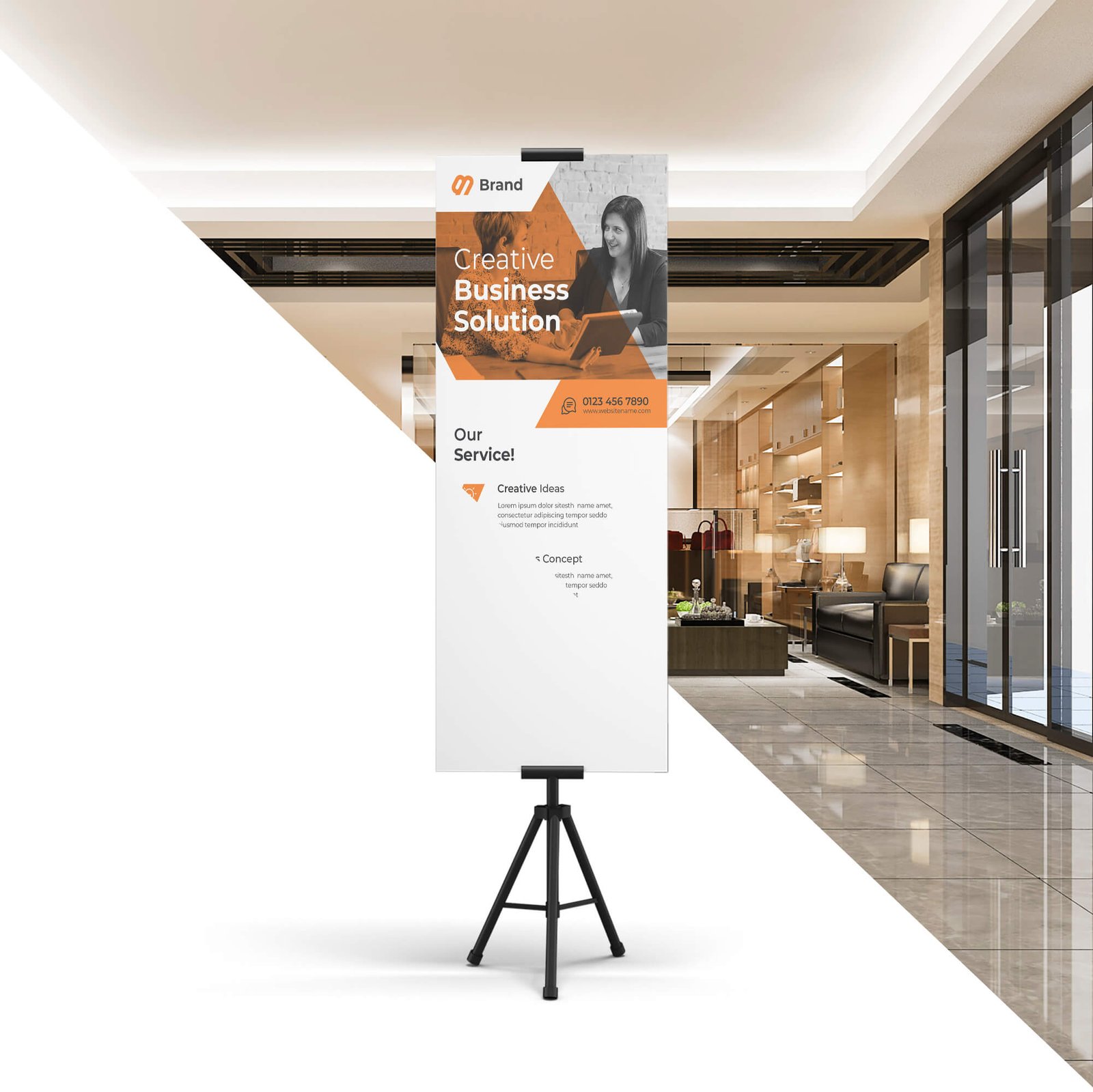 Editable Free Exhibition Stand Mockup PSD Template