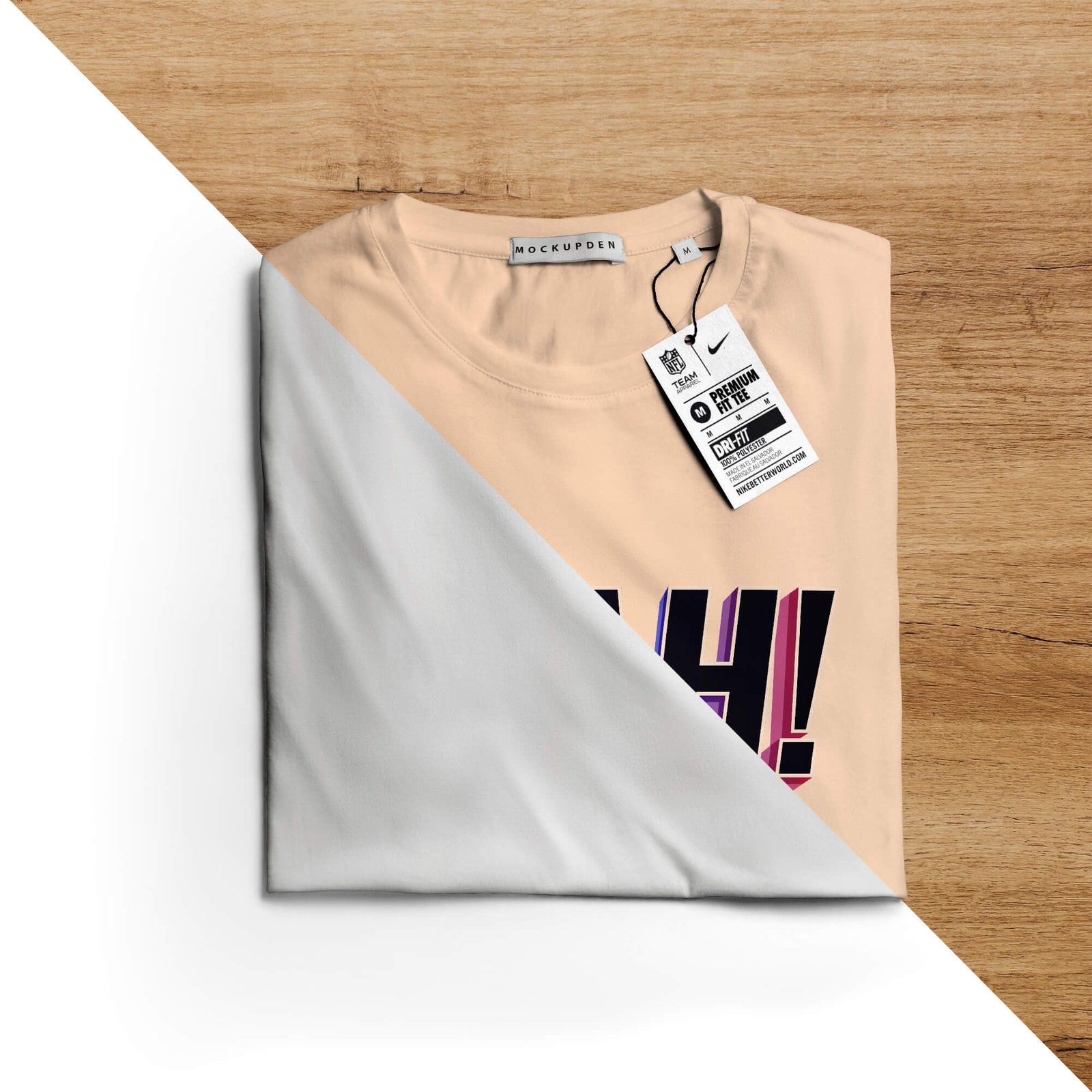 Download Free Folded Tshirt Mockup Psd Template Mockup Den