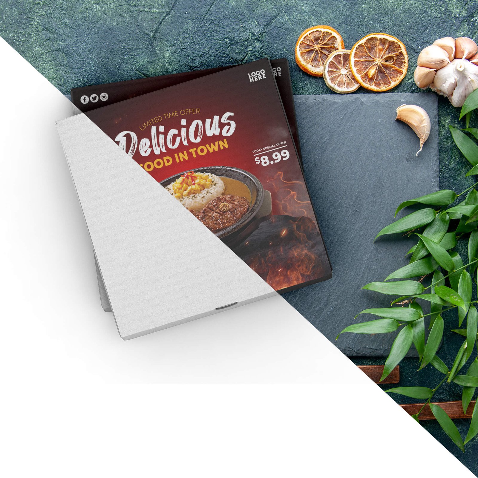 Editable Free Food Box Mockup PSD Template