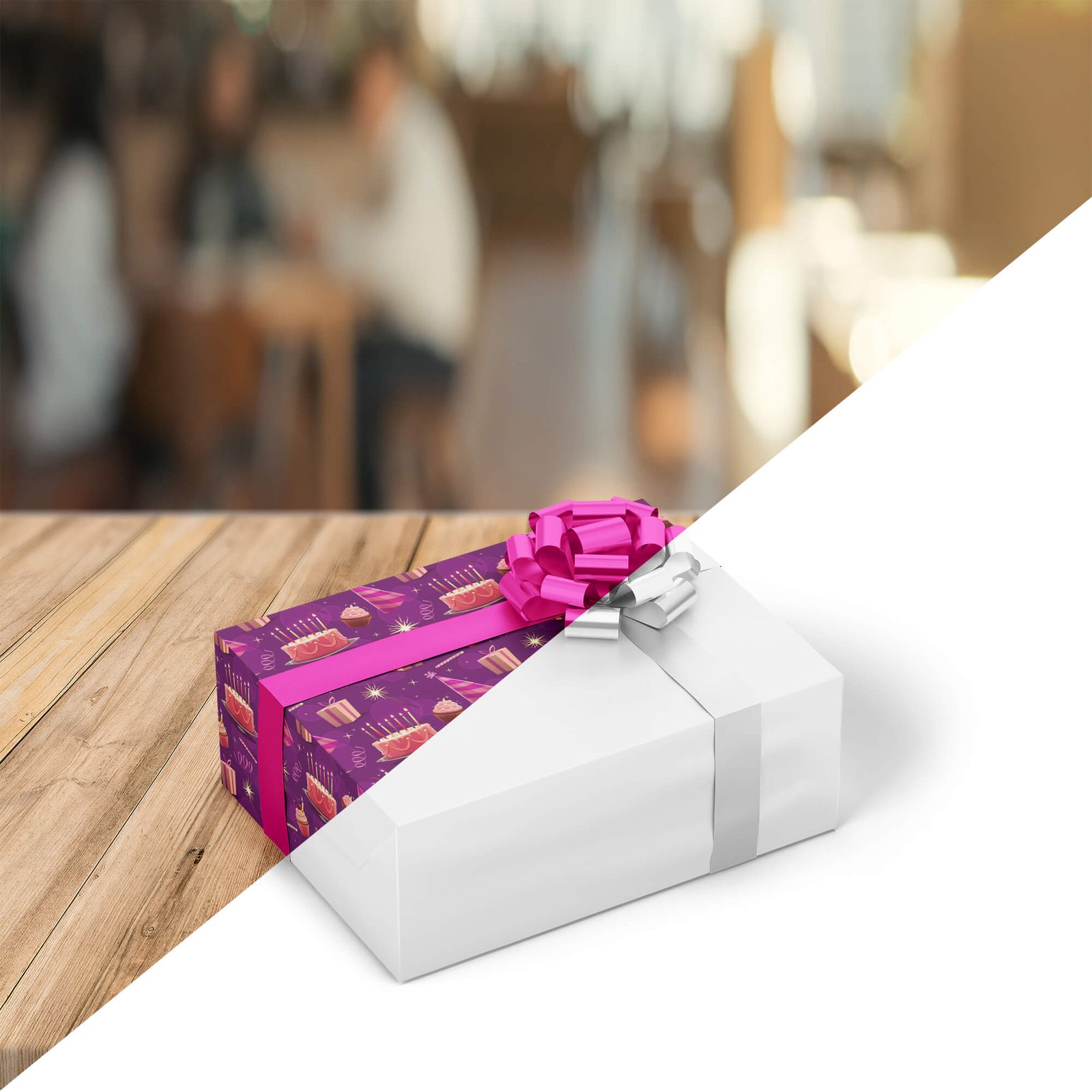 Editable Free Gift Box Packaging Mockup PSD Template