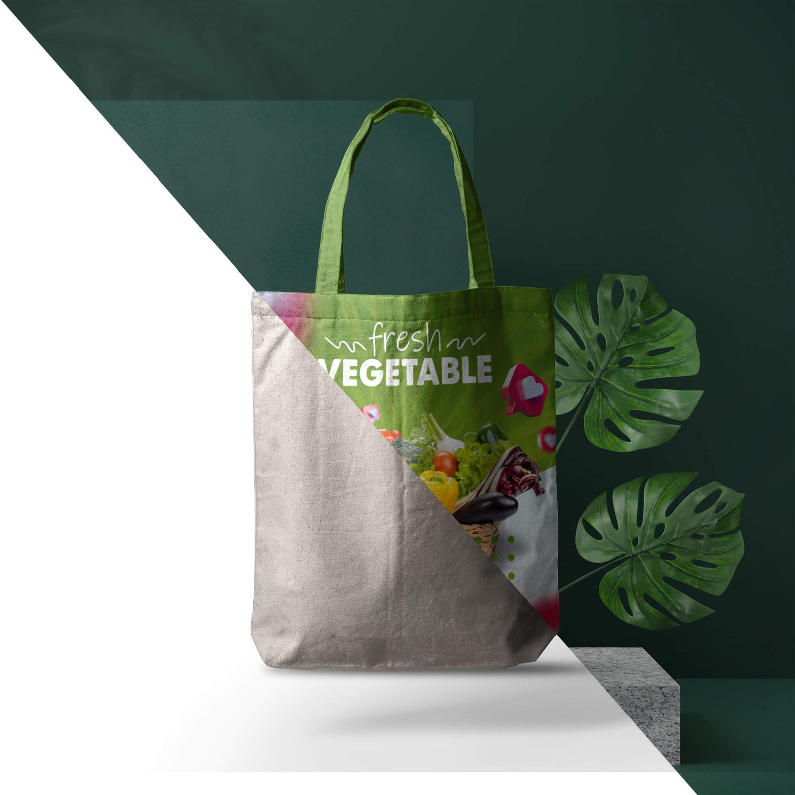 Editable Free Grocery Bag Mockup PSD Template