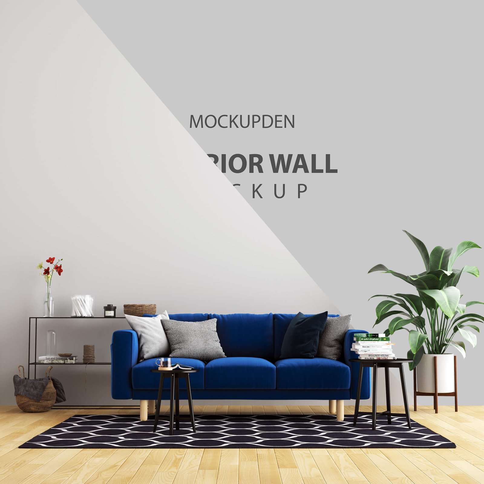 Editable Free Interior Wall Mockup PSD Template
