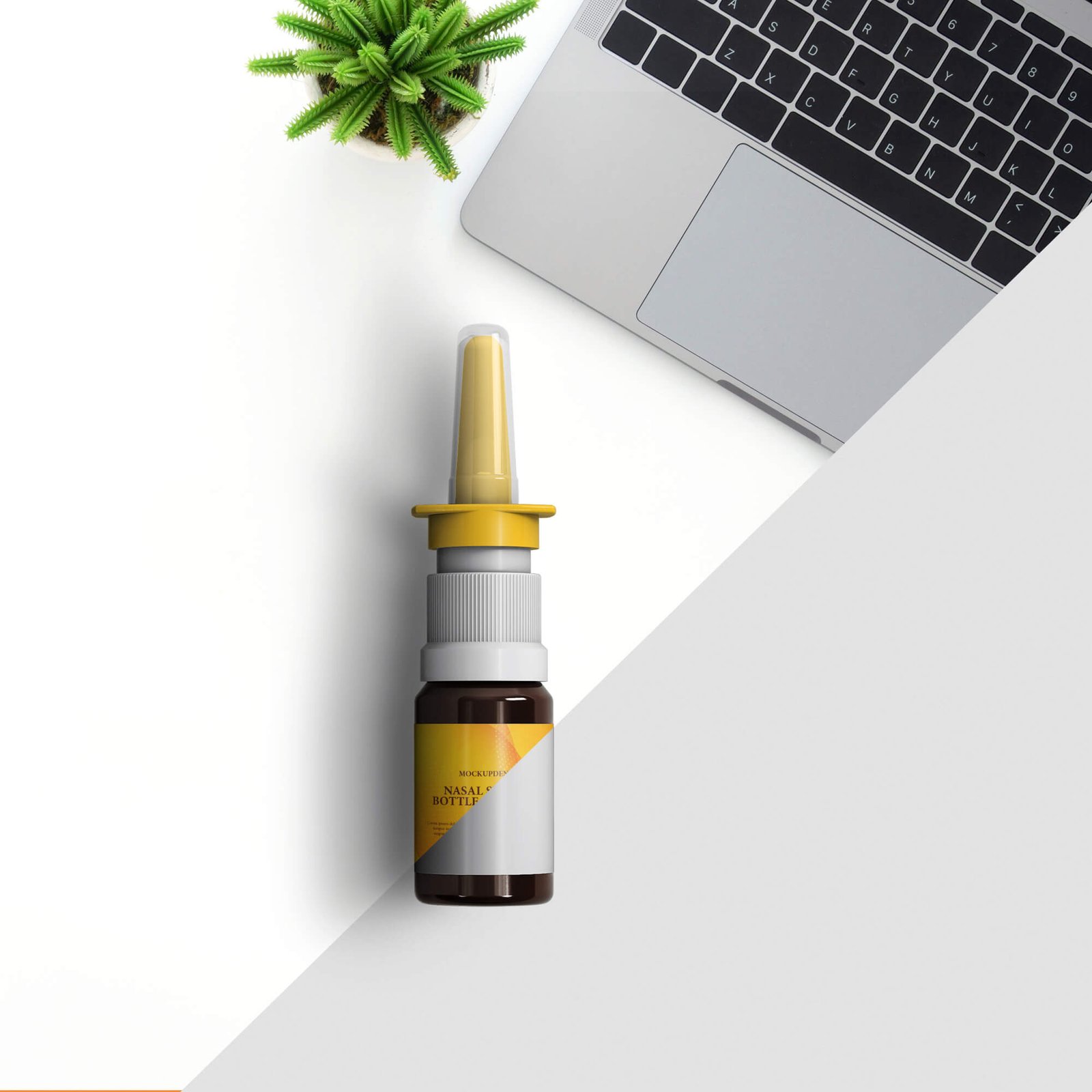 Editable Free Nasal Spray Bottle Mockup PSD Template